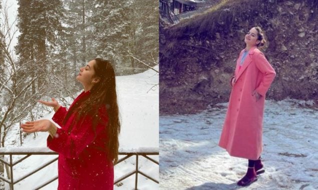 Aiman Khan enjoys snowfall in Murree, see photos