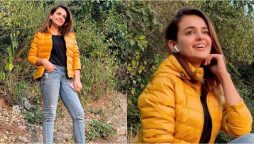 Sumbul Iqbal enjoying winter in Margalla Hills