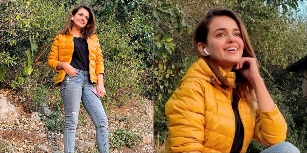 Sumbul Iqbal enjoying winter in Margalla Hills