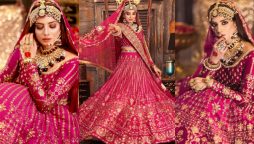 Rabia Butt twirls in a stunning bright pink bridal attire