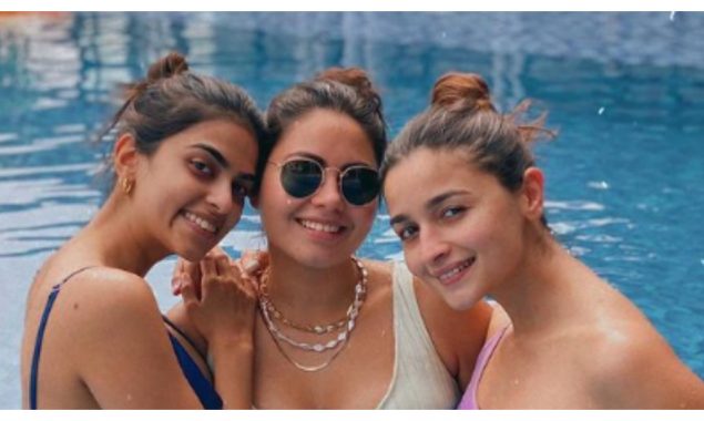 Alia Bhatt poses in the pool with her pals!