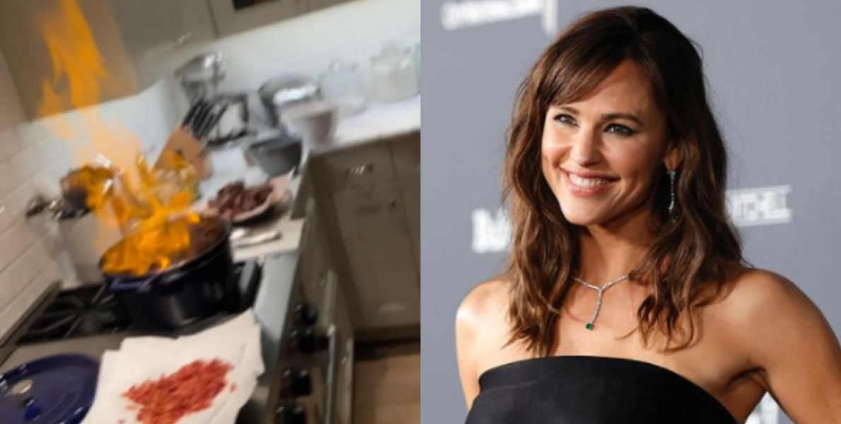 WATCH: Jennifer Garner almost lit her entire kitchen on fire while cooking