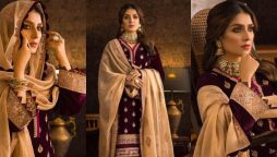 Ayeza Khan welcomes winter in a stunning velvet ensemble