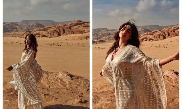Janhvi Kapoor dazzles in golden in the middle of a desert
