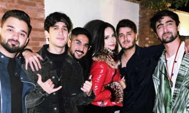 Shahveer Jafry and Ayesha Beig spotted at a party with friends