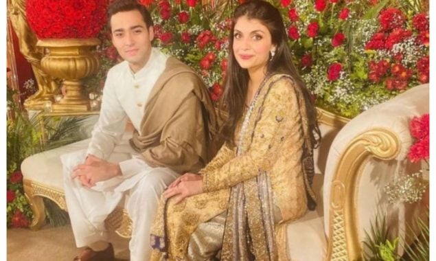 PHOTO: Junaid Safdar with his bride Aisha Saif at Qawali night of their wedding celebration in Pakistan