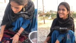 Pakistani roti-making girl now washes clothes with her innocent smile in a viral video