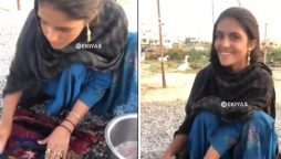 Pakistani roti-making girl now washes clothes with her innocent smile in a viral video