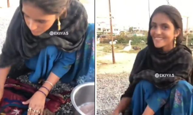 Pakistani roti-making girl now washes clothes with her innocent smile in a viral video