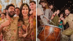 PHOTOS: Vicky Kaushal dancing to dhol beats on mehendi with Katrina Kaif