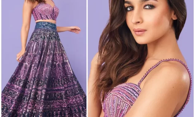 Alia Bhatt looks Ethereal in Manish Malhotra Lehenga with Corset Blouse