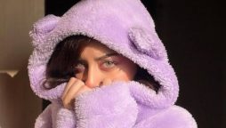 Alizeh Shah in purple hoodie sets major winter fashion goals