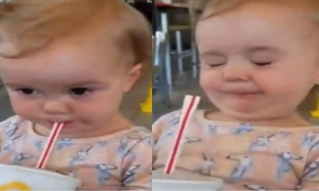 Toddler drinks Coca-Cola, Her reaction has gone viral