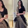 Sarah Khan Looks Gorgeous in Classic Black Lehnga Choli