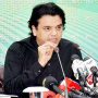 Pakistan Tehreek e Insaf leader Usman Dar holds a press conference