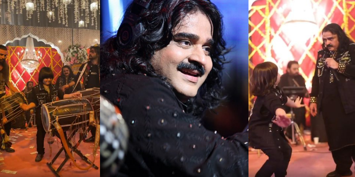 Arif Lohar performing with his son