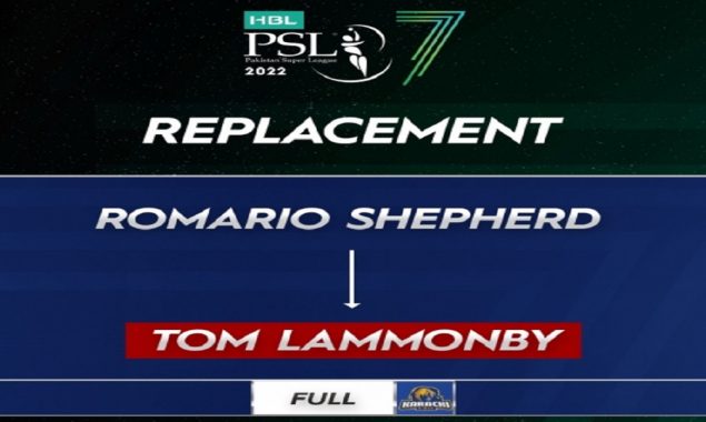 PSL 7: Tom Lammonby replaces Romario Shepherd for Karachi Kings in PSL 2022