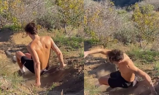 Shawn Mendes Falls on a Hike While Posing for a Shirtless Photo: ‘That’s all I get.’
