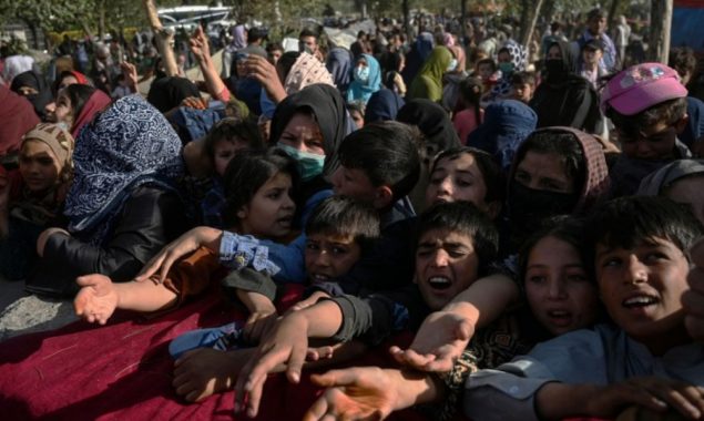 Displaced Afghan families receive relief aid in Afghanistan’s Kabul