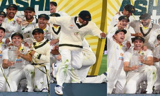 Pat Cummins steals hearts by stopping champagne shower for Usman Khawaja