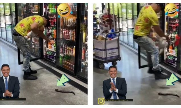 Viral: A man gets scared of a fake snake and starts jumping while shopping