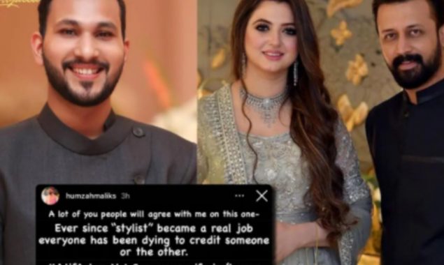 Designer Hamza Malik is not happy with Atif Aslam for crediting his wife as his ‘stylist’ for PSL 7 anthem