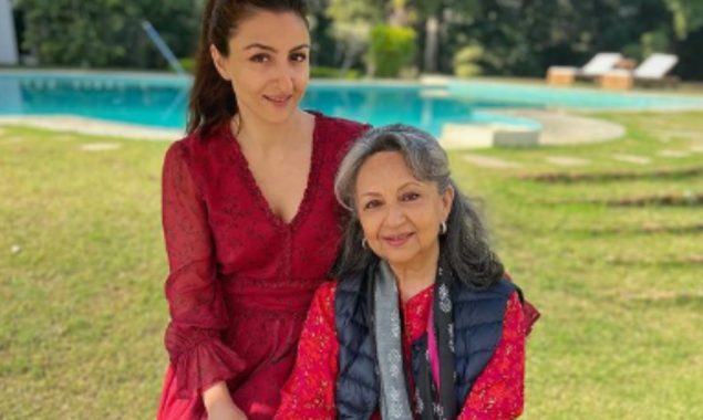 Soha Ali Khan remembers working with her mother as “terrifying.”