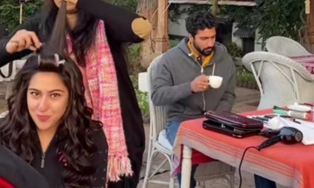 Sara Ali Khan enjoys makeup during shoot, Vicky Kaushal teases