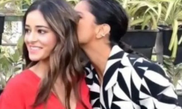 Watch Deepika Padukone gives a sweet kiss to Ananya Panday