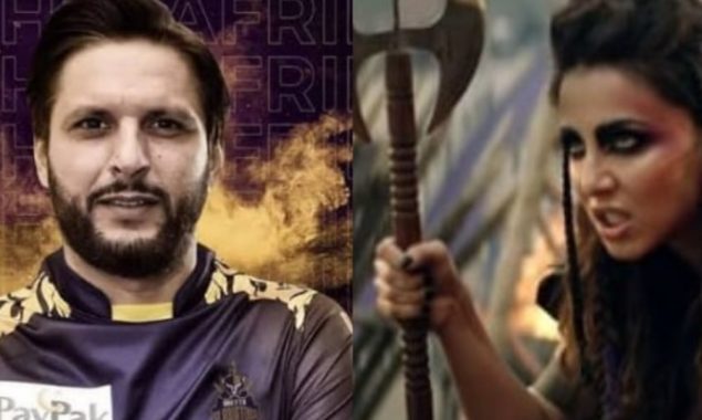Public reacts to Quetta Gladiators official anthem, ft. Shahid Afridi and Ushna Shah