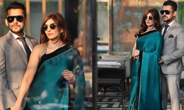 Mariam Ansari flaunts her tale saree in style