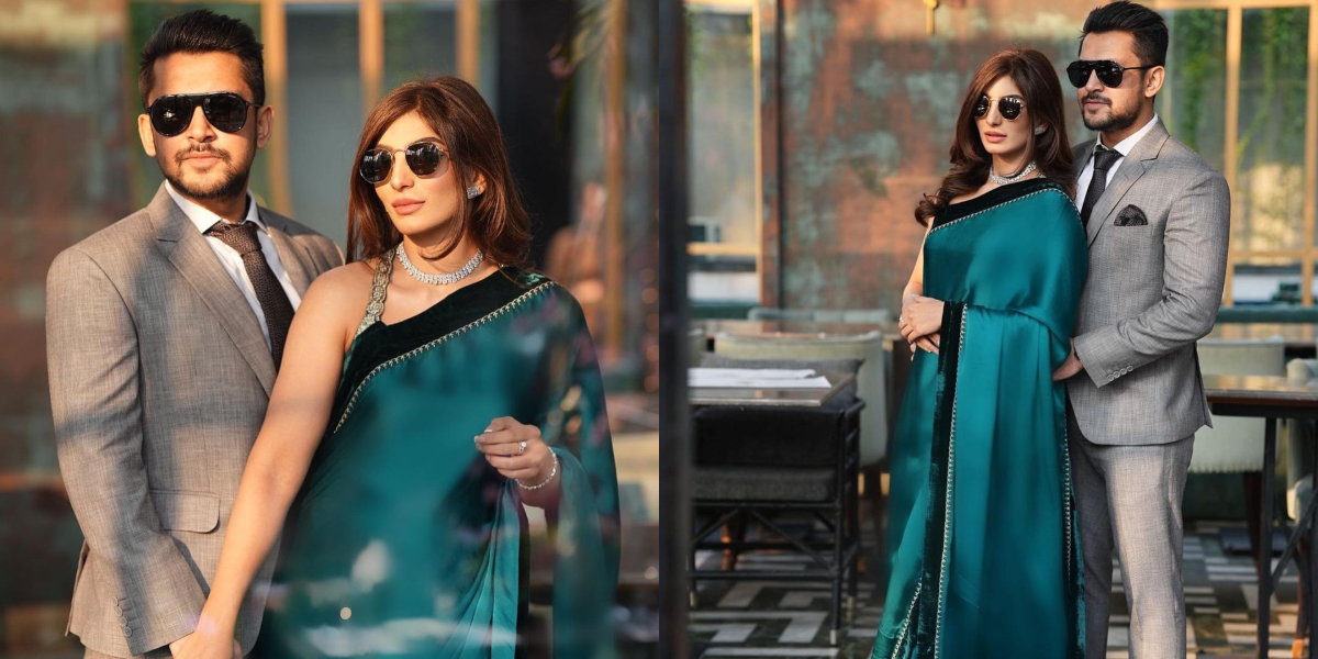 Mariam Ansari flaunts her tale saree in style