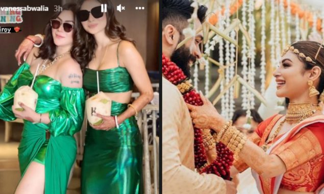 New bride Mouni Roy looks stunning in a green gown as she parties in Goa