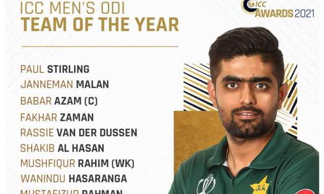 Babar Azam named skipper of ICC ODI Team of the Year