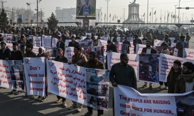 Afghan women protest against U.S. freeze of assets