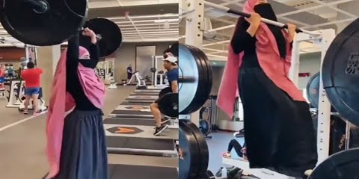 A Burkha-clad girl's workout and weight lifting video gone viral