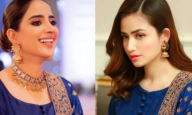 Saboor Aly or Sana Javed, who looks best in this blue outfit?