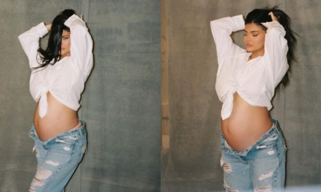 Kylie Jenner shows off her growing baby bump in style
