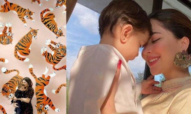 Naimal Khawar with baby Mustafa