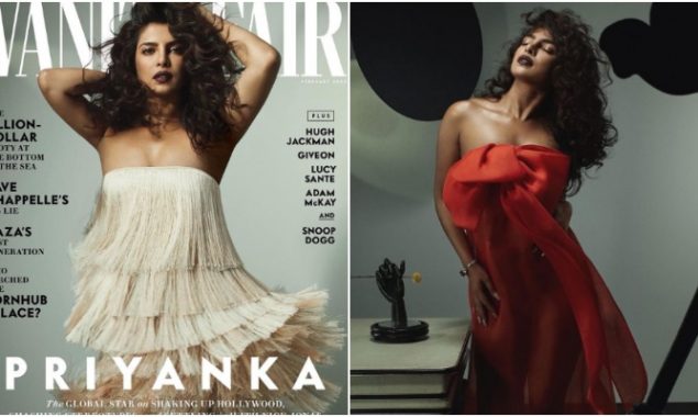 Priyanka Chopra adorns the cover of Vanity Fair in a white strapless dress