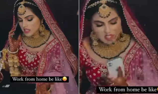 Desi bride flooded with work even on her wedding day goes viral