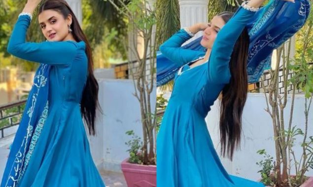 Hira Mani stuns in a traditional blue dress; See photos
