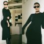 Kourtney Kardashian flaunts her curves in clinging black fitted dress