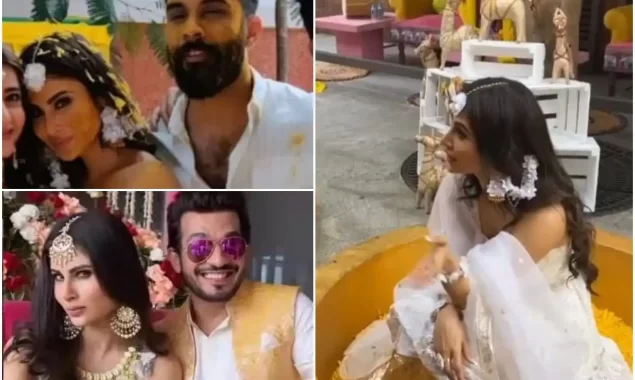 WATCH VIDEOS: Mouni Roy – Suraj Nambiar’s Wedding Festivities Begin With Mehendi and Haldi