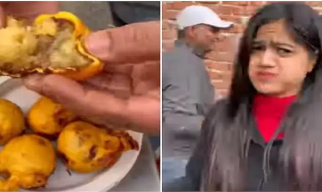 Watch: A food blogger trying gulab jamun pakoda from a street vendor