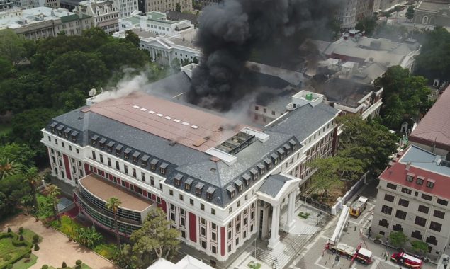 S. Africa’s National Assembly “extensively destroyed” by fire: official