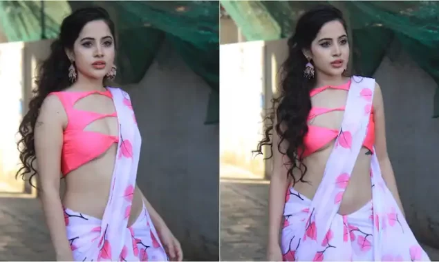 Urfi Javed breaks HOTNESS Meter in sari and risque cut-out blouse – WATCH VIDEO