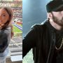 During the Super Bowl halftime show, Eminem’s daughter cheers for her father