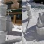 Viral photos: Snow Sculpture of Taj Mahal, took 17 days to build