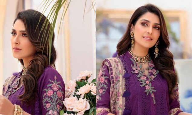 Ayeza Khan Looks Ravishing In Exquisite Purple Dress